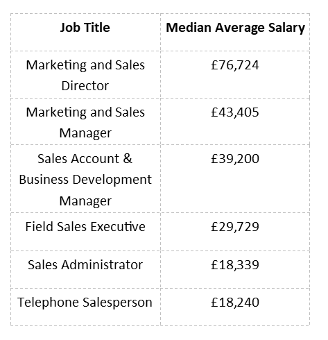 A graphic image displaying how much sales professionals in Birmingham earn