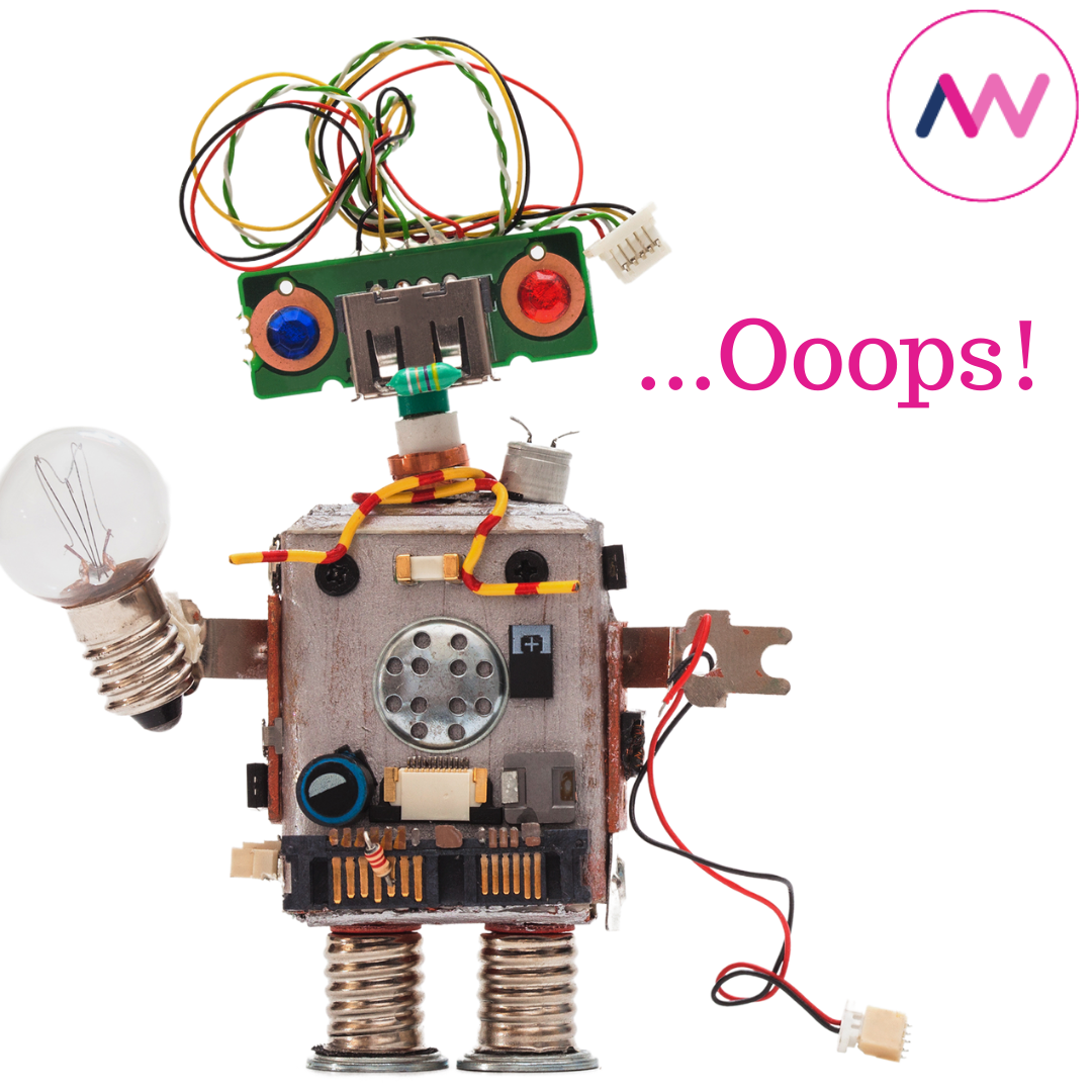 Aaron Wallis 404 Page not found icon of robot and cables
