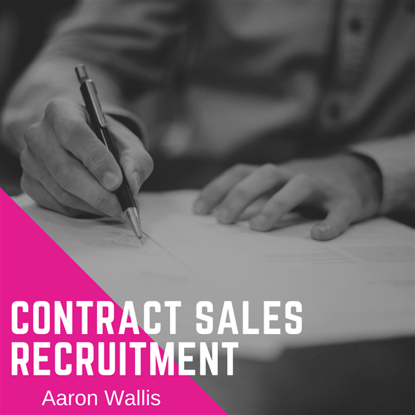 A graphic image displaying Aaron Wallis contract sales recruitment 