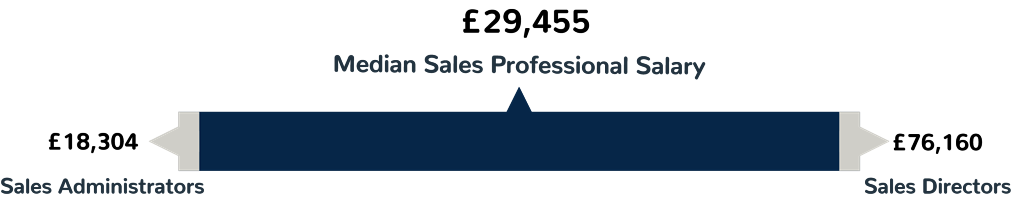 A graphic image displaying the median sales professional salary