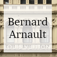 A graphic logo displaying Bernard Arnault