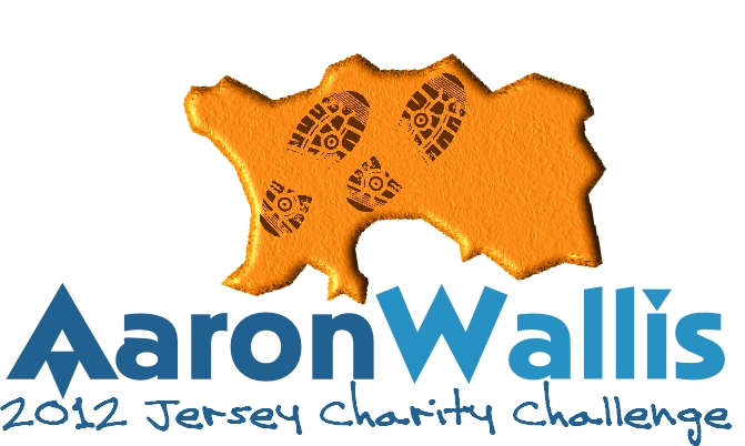 A graphic image displaying the Aaron Wallis 2012 Jersey charity challenge